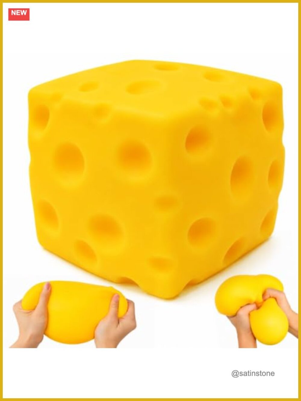 Jumbo 4-Inch Cheese Squishy Slow Rising Stress Relief Fidget Toy Gift